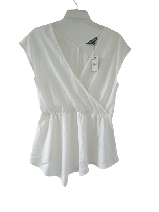 Express Tops - New Express Peplum Blouse Medium Short Slieeve Lightweight Business Casual Shirt